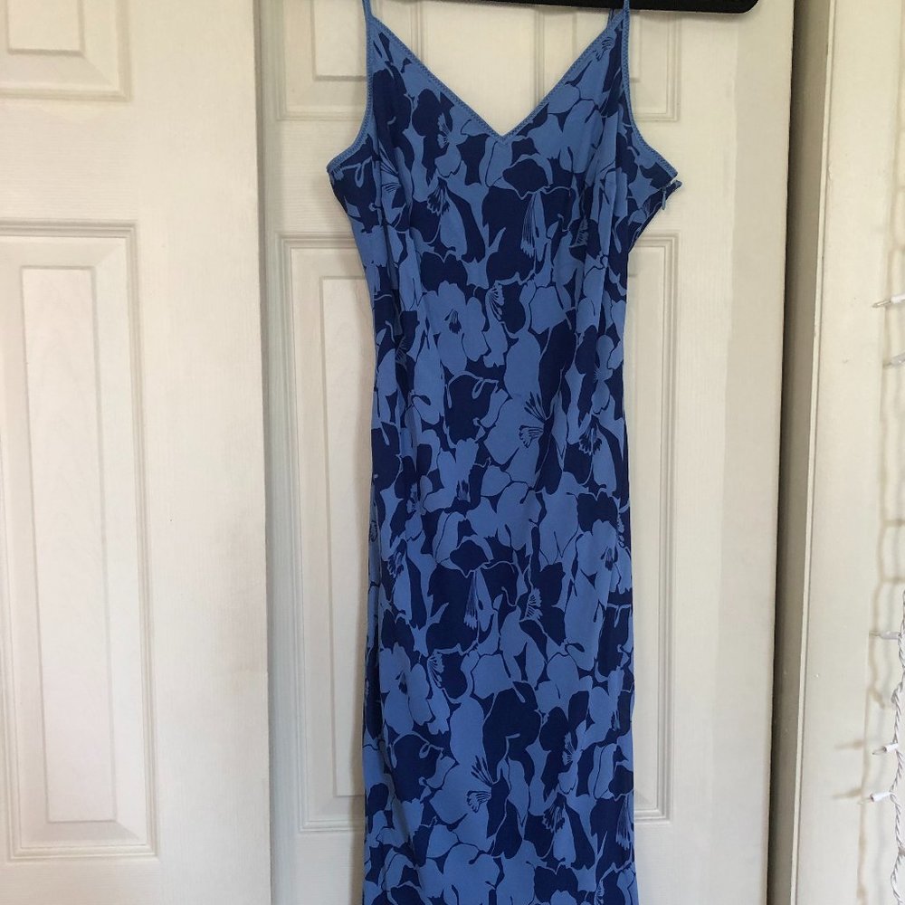 Vintage Hawaiian Floral Midi Dress Large